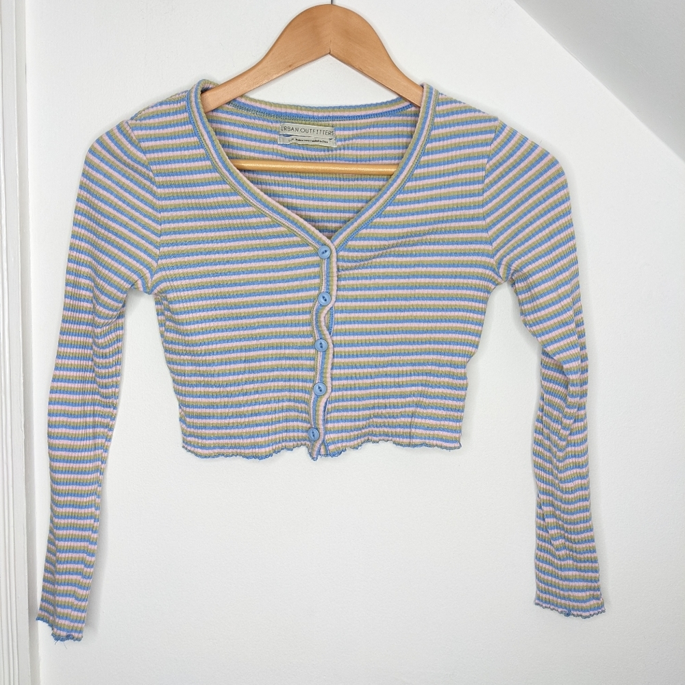 Urban Outfitters Striped Ribbed Cropped Cardigan size XS/S